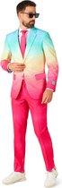 OppoSuits Funky Fade - Costume pour homme - Pride, Carnaval, Tenue arc-en-ciel - Rose - Taille : UE 48