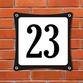 Namengigant Huisnummerbord Emaille-Look - Nummer 23 - Standaard - 10 x 10 cm | incl. schroeven
