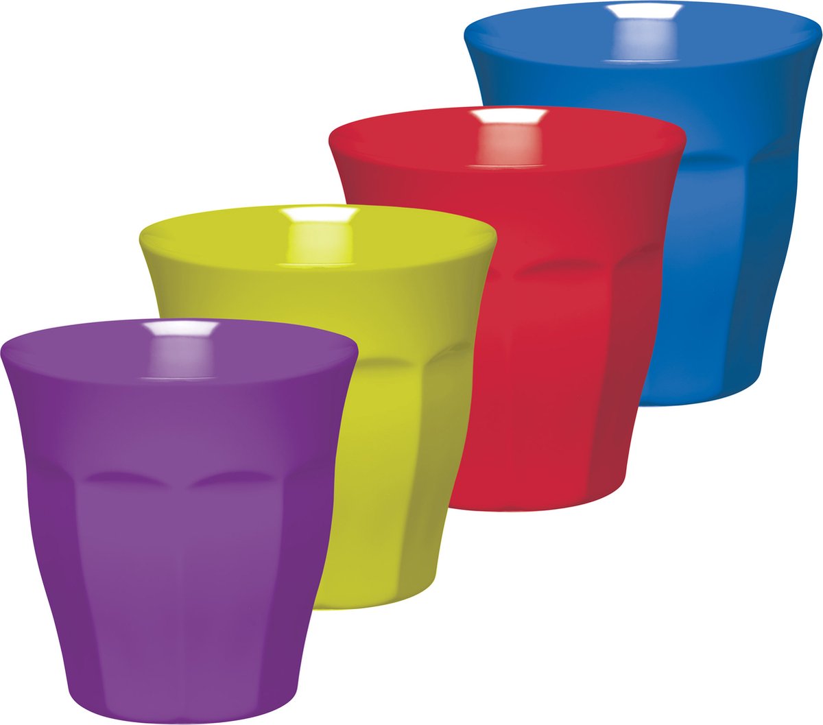 Colourworks Melamine Plastic Bekers - 280 ml Multi-Colour Set van 4