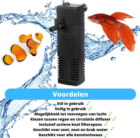 Aquarium verwarming 25w + Aquariumfilter 200L/H Aquarium set voor 0L