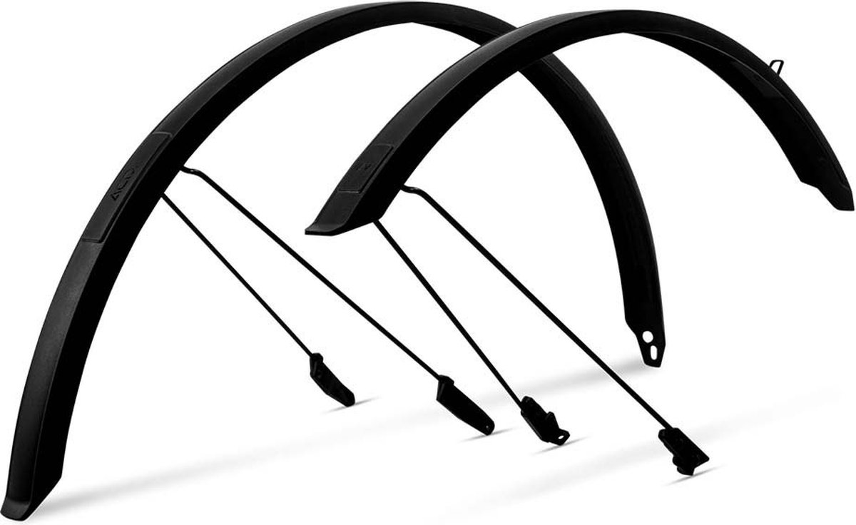 Acid mudguard set 45 2.0 28 inch - spatbordenset fiets - voor 28 inch wielen - staal/kunststof - zwart afbeelding