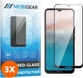 Mobigear Screenprotector geschikt voor Nokia C21 Plus Glazen | Mobigear Premium Screenprotector - Case Friendly - Zwart (3-Pack)