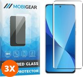 Mobigear - Screenprotector geschikt voor Xiaomi 12X Glazen | Mobigear Premium Screenprotector - Case Friendly - Zwart (3-Pack)