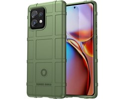 MobyDefend Hoesje - Geschikt voor Motorola Edge 40 Pro - Rugged Shield TPU Backcover - Groen