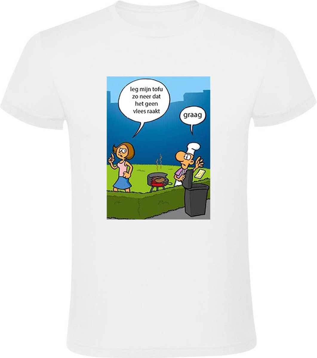 Barbecue Heren T-shirt - tofu - tofoe - tahoe - vlees - barbeque - bbq - grappig