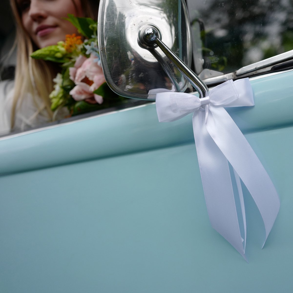 Noeud de ruban d'antenne de voiture de mariage PartyDeco - Mariage