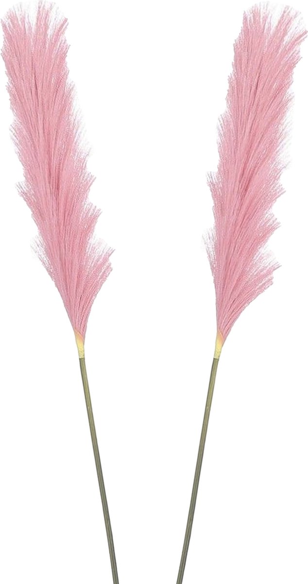 Mica Decorations Pluimgras losse steel/tak - 2x - roze - 104 cm - Decoratie kunst bloemen