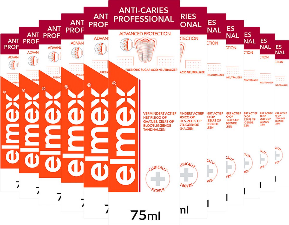 12x Elmex Tandpasta Anti-Cariës Professional 75 ml