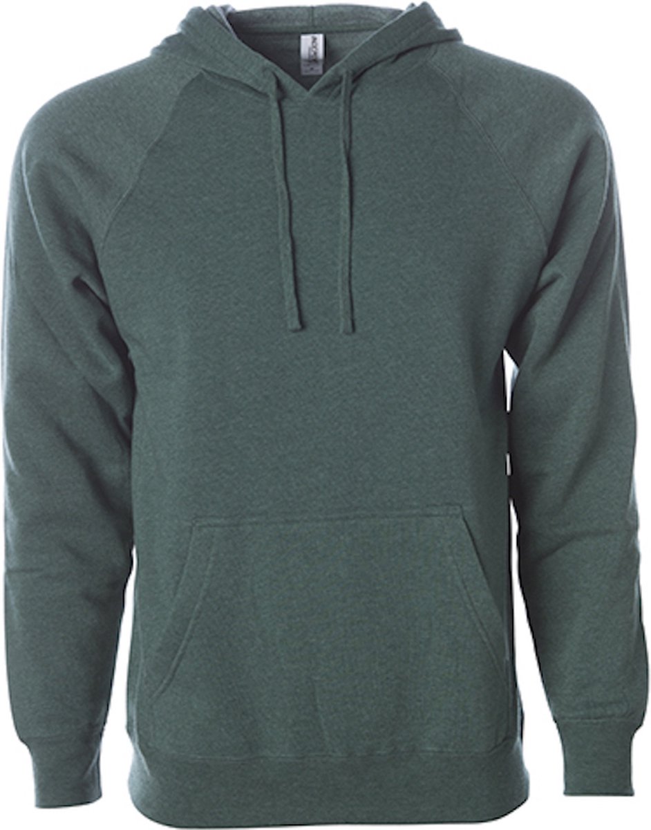 Independent Unisex Midweight Special Blend Raglan Hooded Pullover – XL Moss
