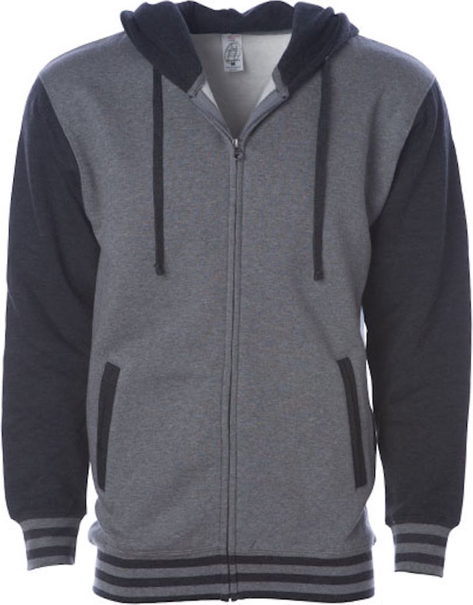 Independent Unisex Heavyweight Varsity Zip Hood NP351 - Gunmetal Heather/Charcoal Heather - 3XL