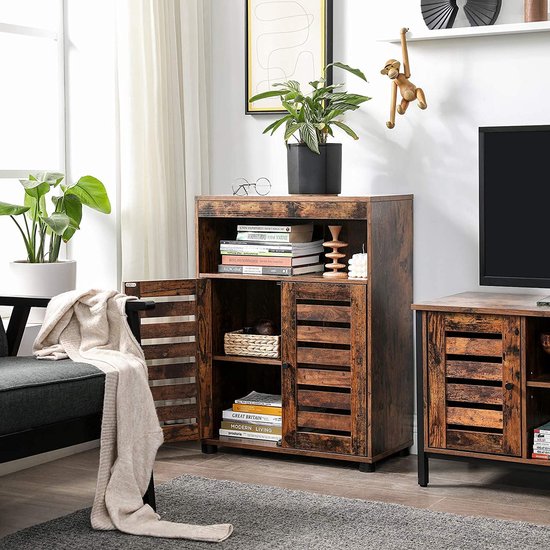 FORTE Temra 2 commode met 4 laden, hout, oud – Wood Vintage Decor, (B x H x D) 38,6 x 85,5 x 34,8 cm