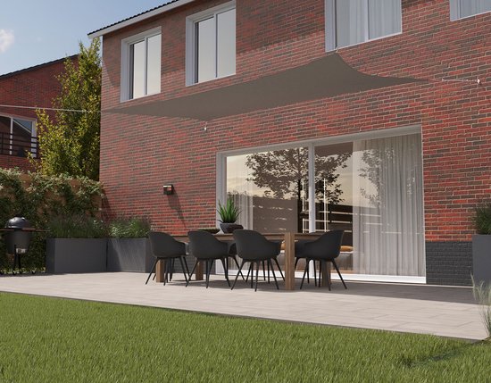 Kopu® Toile d'ombrage Driehoek 5x6x7,8 mtr 230 grammes Imperméable - Sable