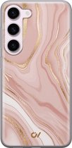 Hoesje geschikt voor Samsung Galaxy S23 - Rose Marble - Marmer - Roze - Soft Case Telefoonhoesje - TPU Back Cover - Casevibes