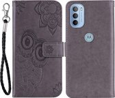 Coverup Uilen Book Case - Geschikt voor Motorola Moto G31 / G41 Hoesje - Grijs