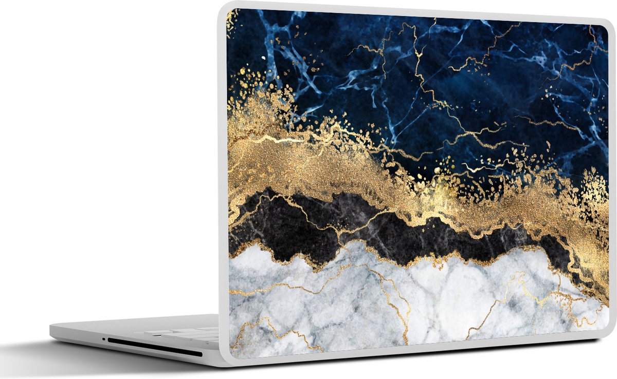 Autocollant Vinyle Marbre Blanc Et Flocons Dorés Pour Acer Chromebook R13 - Protection Et Décoration, Neuf Sous Blister