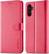 LC.IMEEKE Luxe Book Case-- Geschikt voor Samsung Galaxy A34 Hoesje - Roze