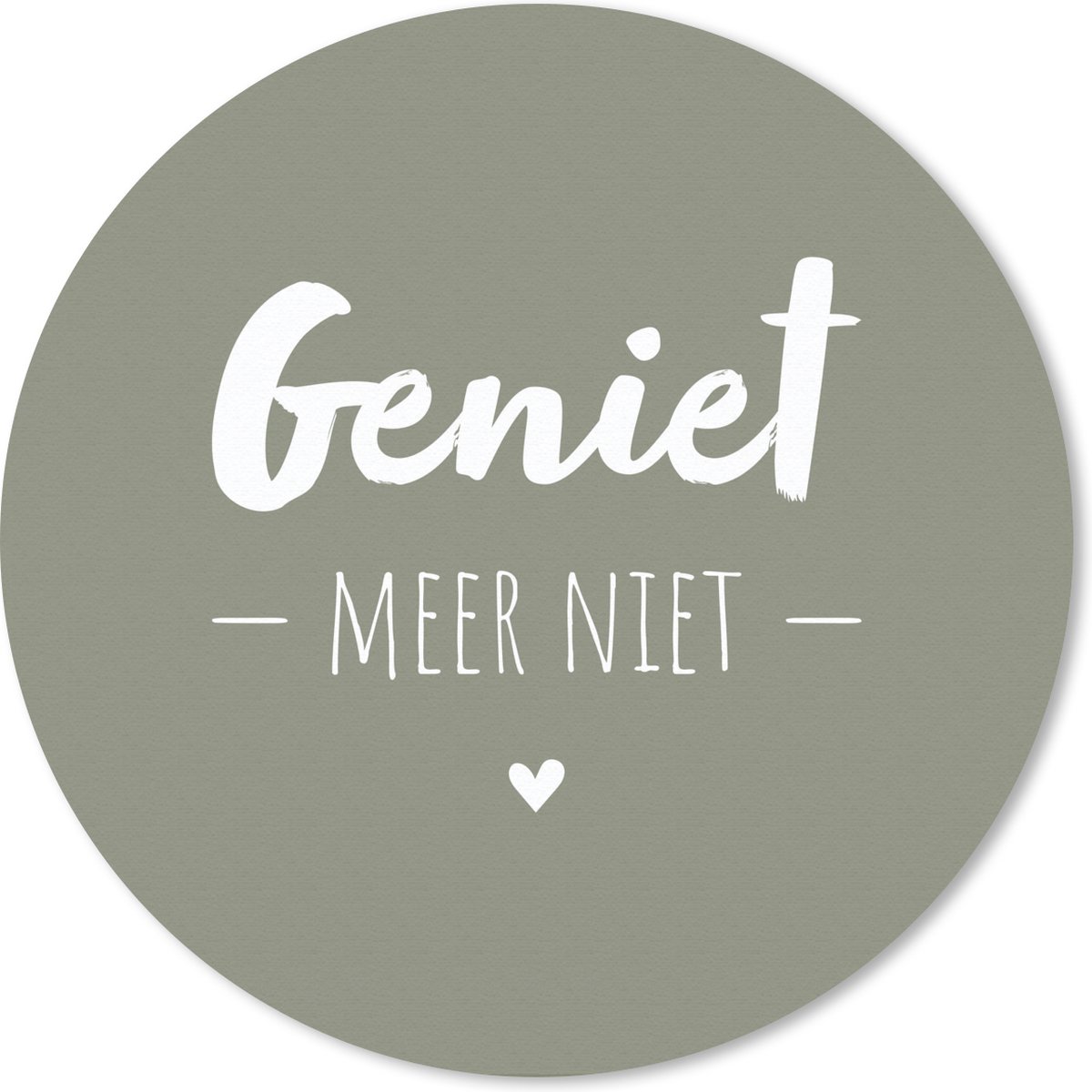 Muismat rond 40x40 cm - Mousepad Spreuken - Geniet meer niet - Zomer - Tekst - Genieten - Ronde muismatten