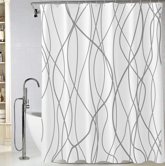 Rideau de douche résistant à la moisissure 180 x 200 cm, rideau de