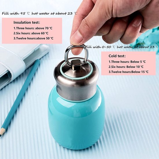 Mini Thermos 200ml Mignon Bouteille d'eau Isotherme sous vide Bouteilles  d'eau en