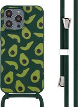 iPhone 14 Pro Max Hoesje Met Koord - iMoshion Siliconen design hoesje met koord - Groen / Avocado Green