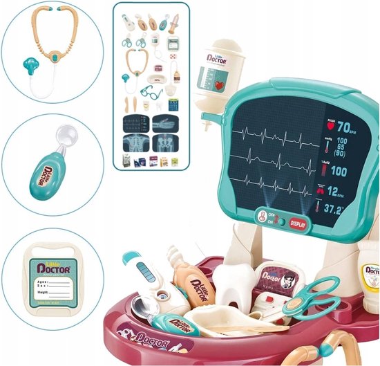 Ilso speelgoed dokters trolley - dokter - medicijnen - hartslag - stethoscoop - inclusief batterijen - ilso
