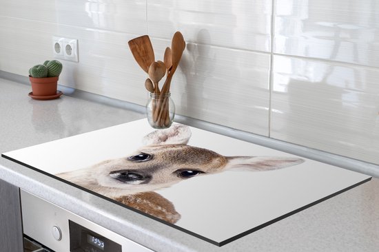 KitchenYeah® Inductie beschermer 81.2x52 cm - Hert - Dieren - Bruin - Natuur - Kookplaataccessoires - Afdekplaat voor kookplaat - Inductiebeschermer - Inductiemat - Inductieplaat mat