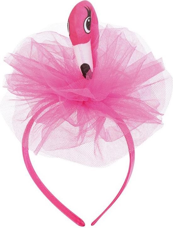 Flamingo diadeem roze haarband met tule - flamingohaarband tropical |  bol.com