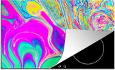 KitchenYeah® Inductie beschermer 81x52 cm - Kunst - Kleuren - Psychedelisch - Kookplaataccessoires - Afdekplaat voor kookplaat - Inductiebeschermer - Inductiemat - Inductieplaat mat