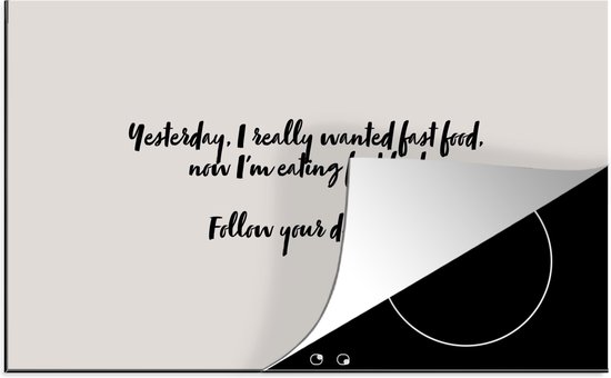 Foto: Kitchenyeah inductie beschermer 90x52 cm fastfood lover fast food quotes spreuken follow your dreams kookplaataccessoires afdekplaat voor kookplaat inductiebeschermer inductiemat inductieplaat mat