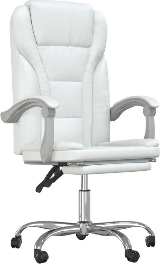 vidaXL - Kantoorstoel - verstelbaar - kuntsleer - wit