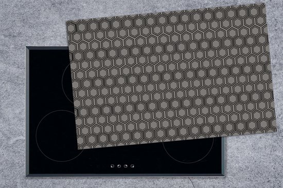 KitchenYeah® Inductie beschermer 80x52 cm - Patroon - Grijs - Zwart - Kookplaataccessoires - Afdekplaat voor kookplaat - Inductiebeschermer - Inductiemat - Inductieplaat mat