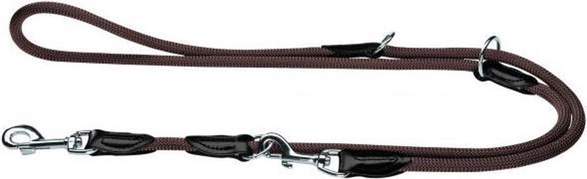 Hunter hondenriem freestyle verstelbaar bruin 200 cmx8 mm
