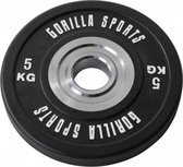 Gorilla Sports Bumper Plate - Halterschijf - 5 kg - Gripper Gietijzer (rubber coating) - 50 mm