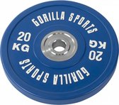 Gorilla Sports Bumper Plate - Halterschijf - 20 kg - Gripper Gietijzer (rubber coating) - 50 mm