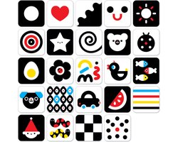 foto van Banana Panda 12 Hoog Contrast Kijk en Voel Babyboek Kaarten / Zwart Wit Baby Speelgoed Boekje vanaf 0 maanden - 16x16cm
