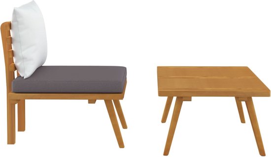 vidaXL Ensemble de salon 2 pièces avec coussins en vidaXL massif