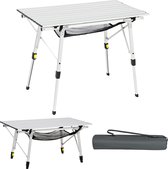 Campingtafel in hoogte verstelbare klaptafel aluminium 90 x 53 cm voor 4 personen lichtgewicht camping klaptafel zilver