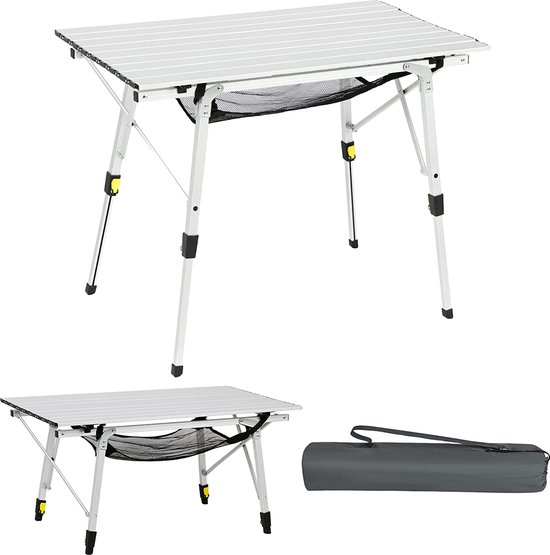 Campingtafel in hoogte verstelbare klaptafel aluminium 90 x 53 cm voor 4  personen... | bol