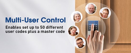 AVATTO Smart deurslot met vingerafdruk, sluitcilinder 60 mm (30/30