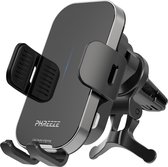 Automatische Telefoonhouders Auto met Draadloos Opladen (15W Autolader) - Telefoonhouder Auto met Zuignap + Ventilatie Klem - GSM Houder Telefoon Mobiel