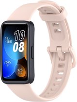 Siliconen Smartwatch bandje - Geschikt voor Huawei Band 8 / Huawei Band 9 siliconen bandje - roze - Strap-it Horlogeband / Polsband / Armband
