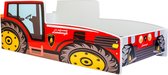 Kinderbed - Tractor rood 140x70 inclusief matras en lattenbodem