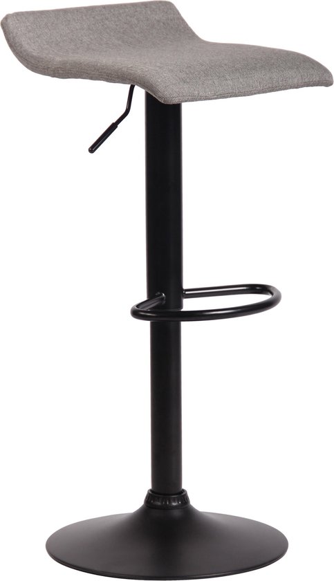 Moderne Barkruk Craig - Grijs - Zwart - Luxe Design - Voetsteun - Voor Keuken en Bar - Gestoffeerde Zitting