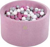 Piscine à balles VELVET Dark Pink - 90x40 avec 300 balles - Rose clair, gris, blanc