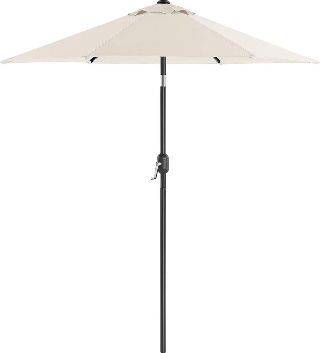 Parasol Renate - 270 cm - Tuinparasol - Market Parasol - UV-bescherming tot UPF 50+ - Terrasparasol - Zonwering - Knikarm - Met zwengel - Zonder standaard - Wit
