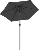 Parasol Micheal - 270 cm - Tuinparasol - Market Parasol - UV bescherming tot UPF 50+ - Patio Parasol - Zonwering - Knikarm - Met zwengel - Zonder standaard - Zwart