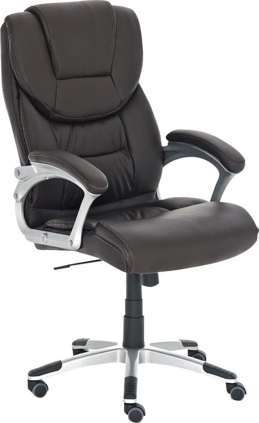 Premium bureaustoel Giorgino - Zwart - Op wieltjes - imitatieleer - Ergonomische bureaustoel - In hoogte verstelbaar - Voor volwassenen