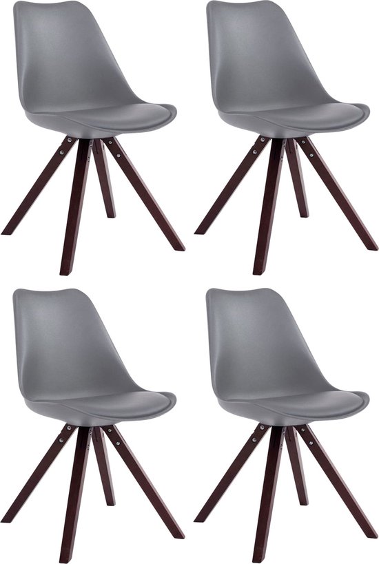 4goodz Eetkamerstoelen Set 2 Stuks Met Armleuning Kuipstoel Stof - Grijs