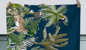 Tafelkleed - Tafellaken - 200x130 cm - Jungle - Planten - Dieren - Kinderen - Flamingo - Zebra - Binnen en Buiten