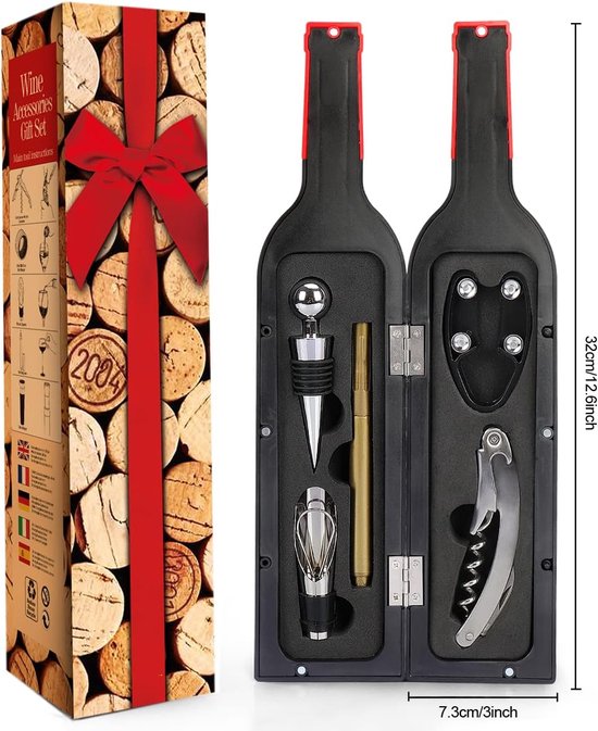 Coffret d'accessoires pour le vin avec étui personnalisé